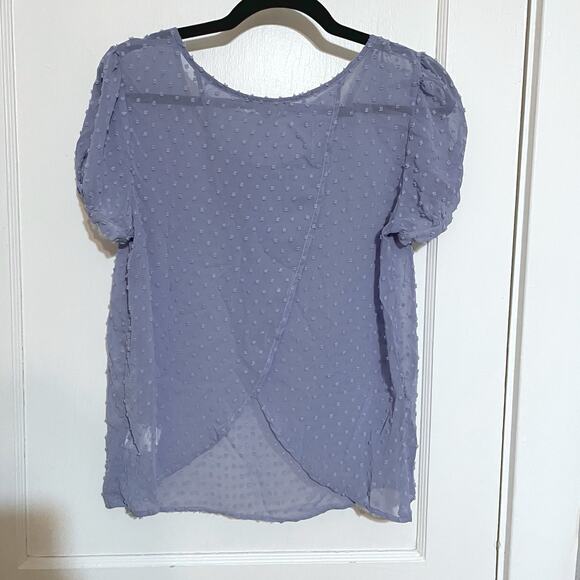 Pins & Needles Swiss Dot Patterned Open Back Blouse Women’s Medium Purple - Picture 4 of 4